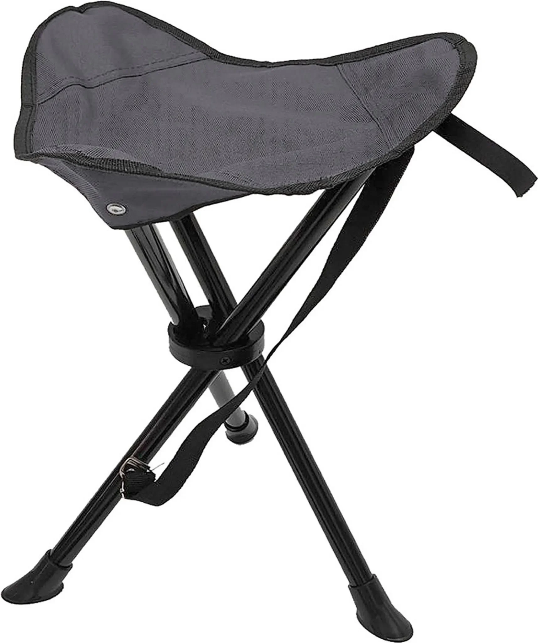 3-Bein Dreibeinhocker – Klappbarer Camping- & Anglerhocker, Grau